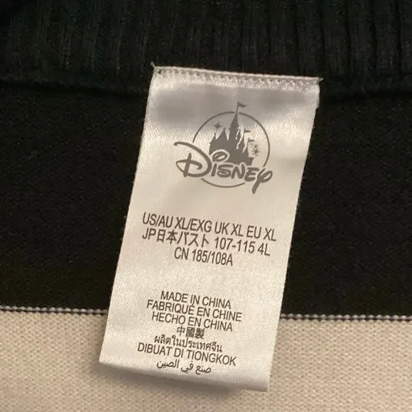 Disney Parks Minnie Mouse Vintage Style Striped Cardigan Mickey Noir 1920s XL - Picture 4 of 7